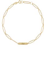 Bony Levy 14K Yellow Gold Love Paper Clip Chain Bracelet