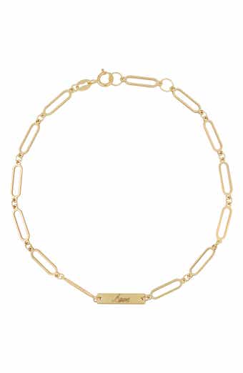 Bony Levy 14K Yellow Gold Love Paper Clip Chain Bracelet