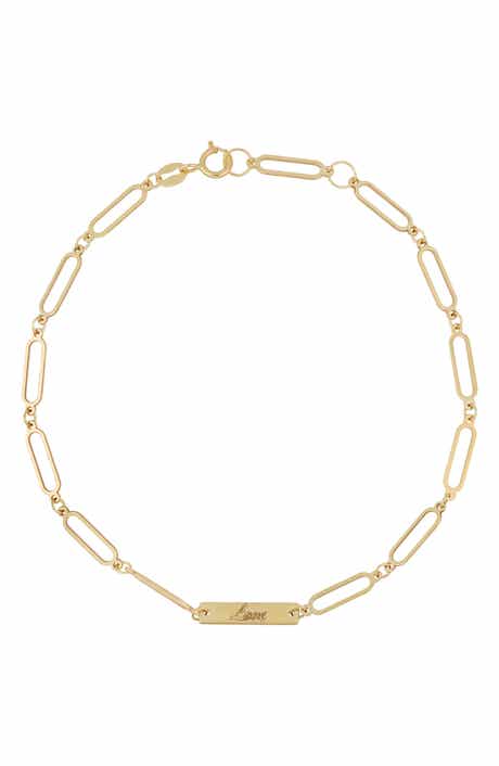 Bony Levy 14K Yellow Gold Love Paper Clip Chain Bracelet