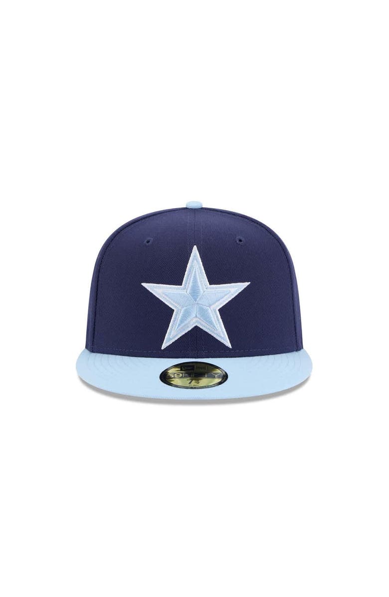 New Era Men's New Era Navy/Light Blue Dallas Cowboys Color Pack Two-Tone 59FIFTY Fitted Hat, Alternate, color, 