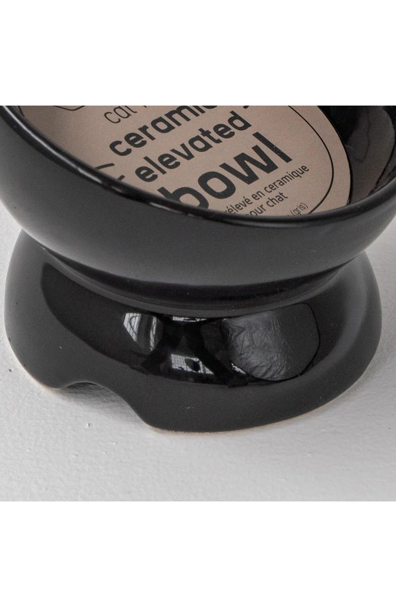 Dexypaws Elevated Ceramic Cat Bowl, Black, 7oz, Pet Feeding Dish, Alternate, color, Black