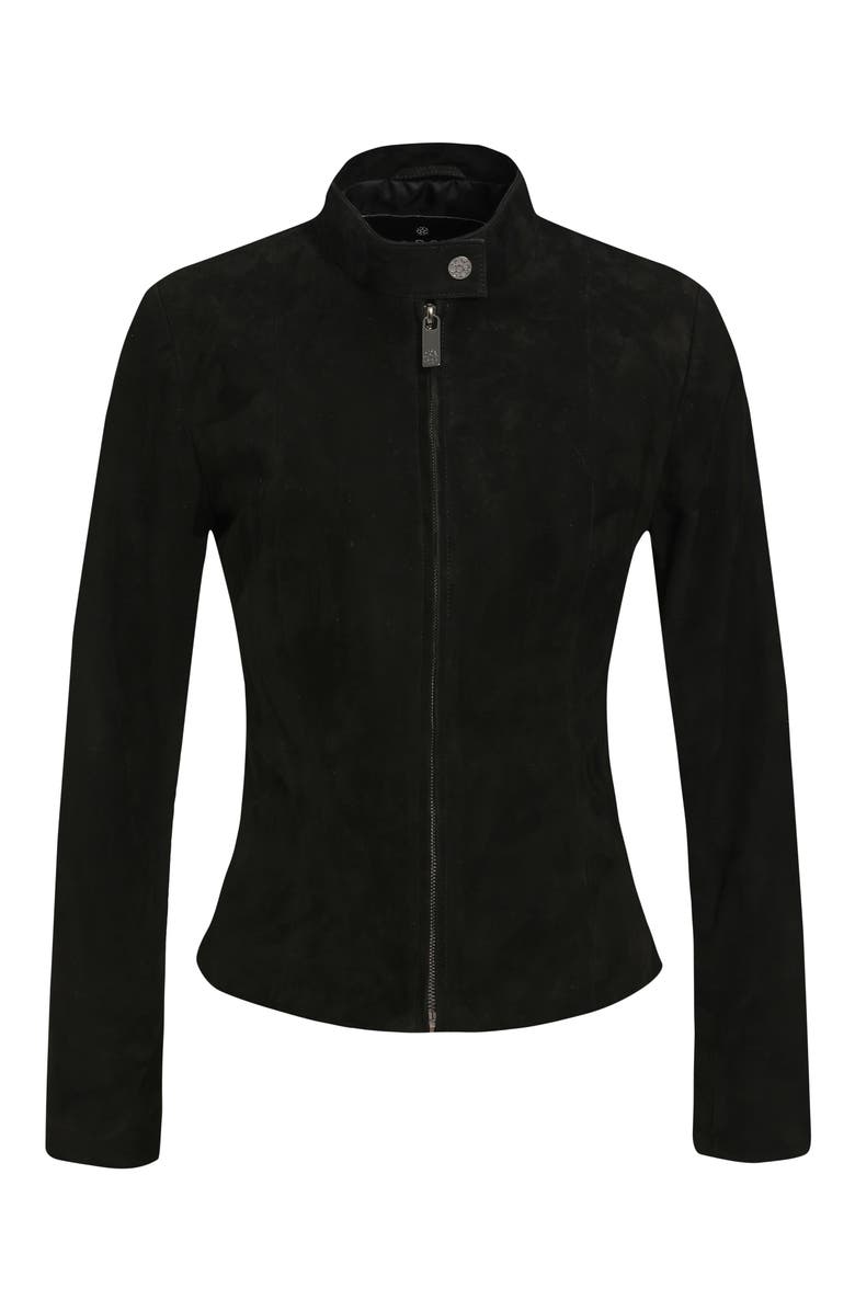 GORSKI Genuine Metis Suede Zip Jacket, Alternate, color, Black