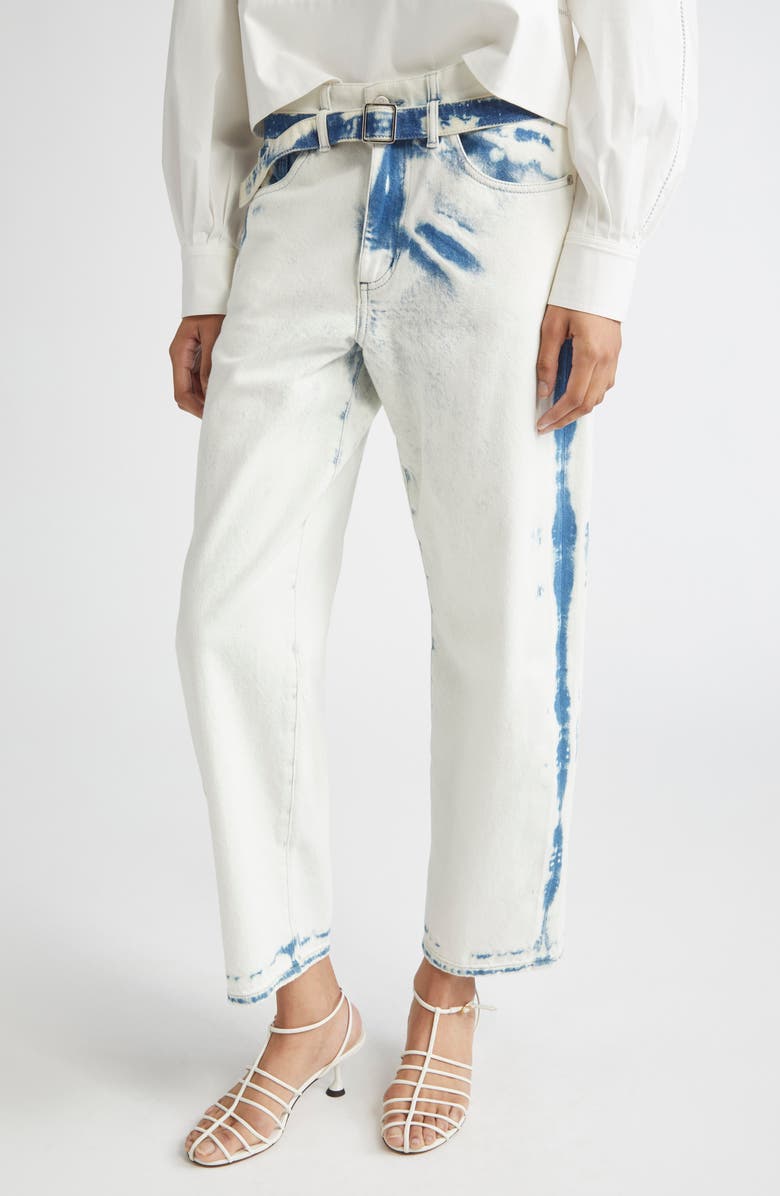 Proenza Schouler Ellsworth Belted Crop Jeans, Main, color, Bleach Out