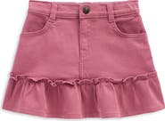 Mini Boden Kids' Frill Hem Denim Skirt