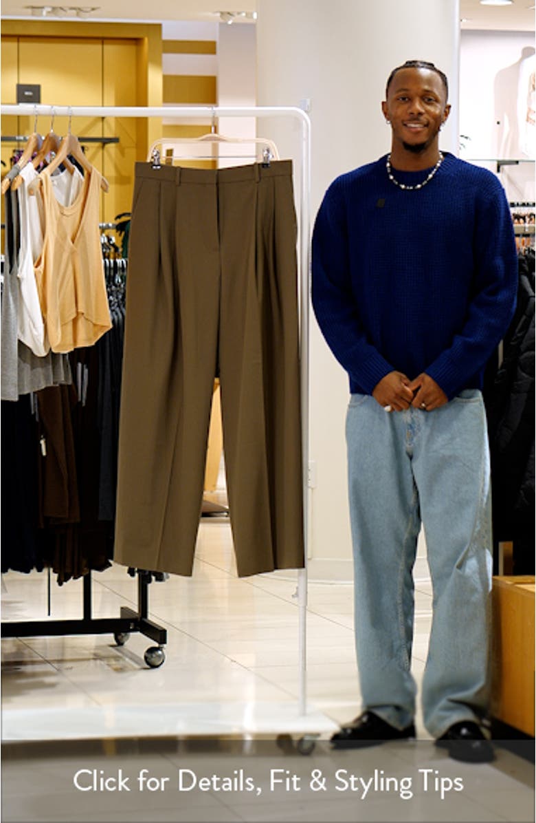 Pleat Front Twill Wide Leg Pants, sales video thumbnail