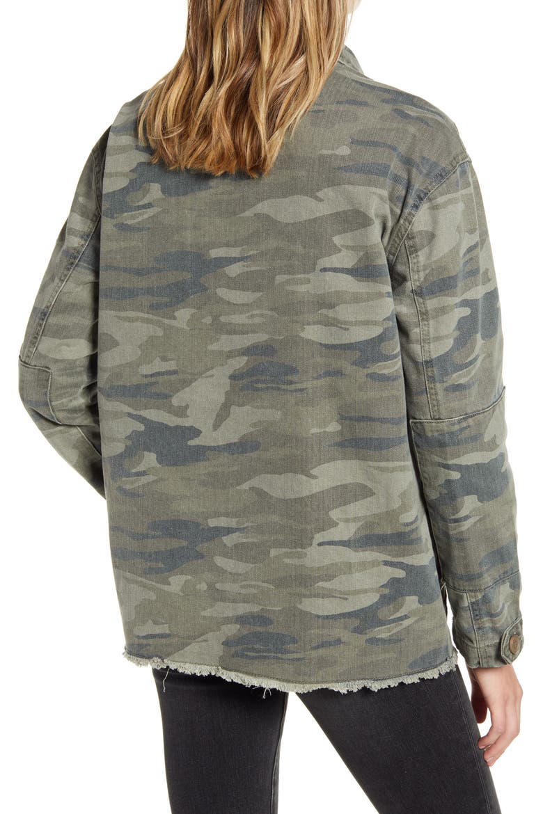 Patch Detail Camo Cotton Jacket, Alternate, color, OLIVE- GREEN CAMO