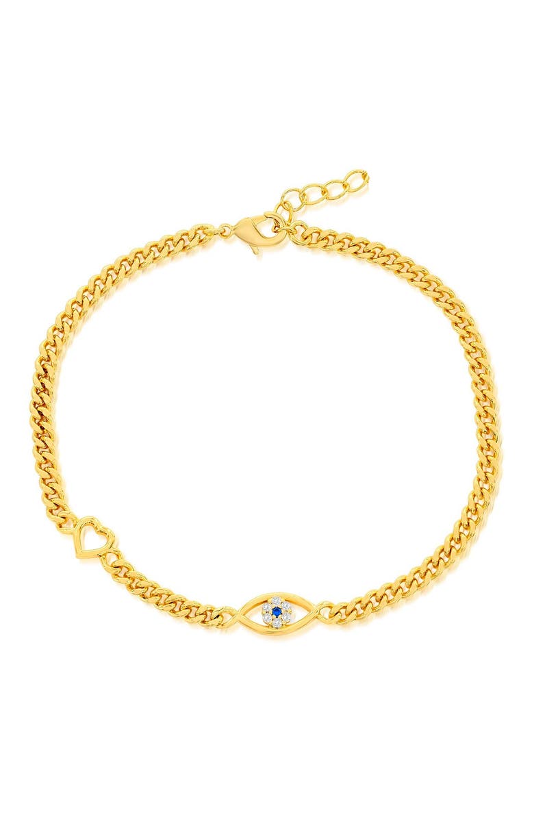 Donatello Gian Heart & Created Blue Sapphire Bracelet, Main, color, 