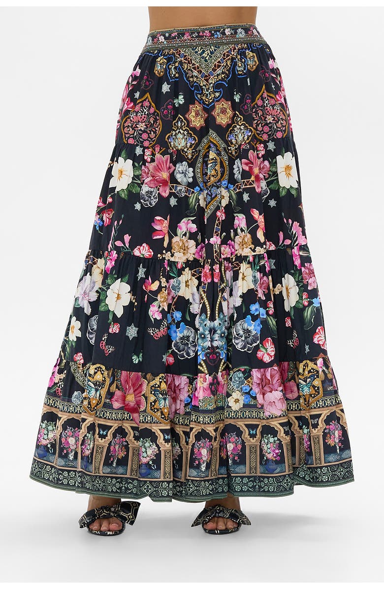 Camilla Tiered Maxi Skirt Midnight In Monserrate, Main, color, 