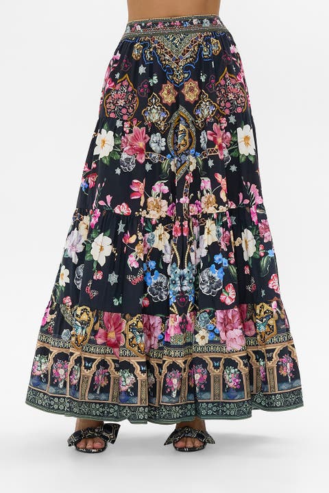 Tiered Maxi Skirt Midnight In Monserrate