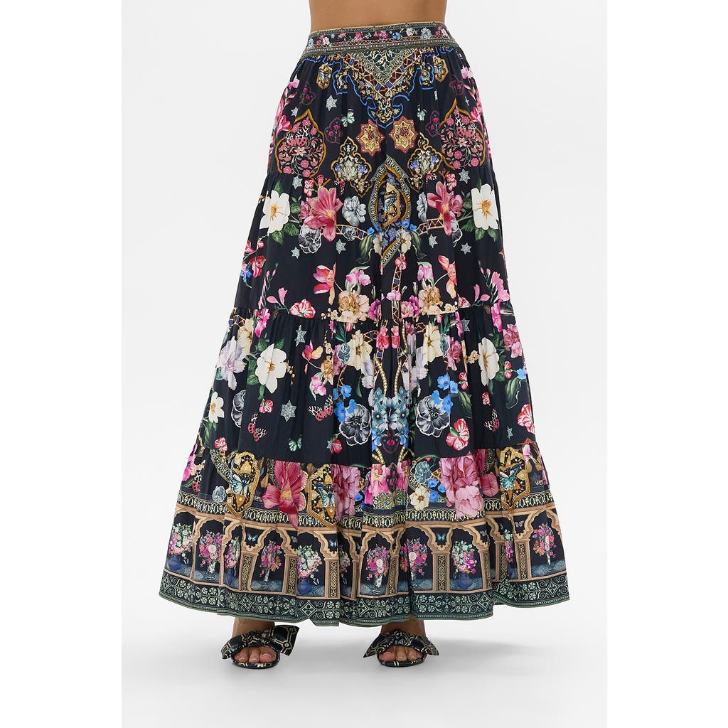 Camilla Crystal-embellished Poplin Maxi Skirt In Midnight In Monserrate