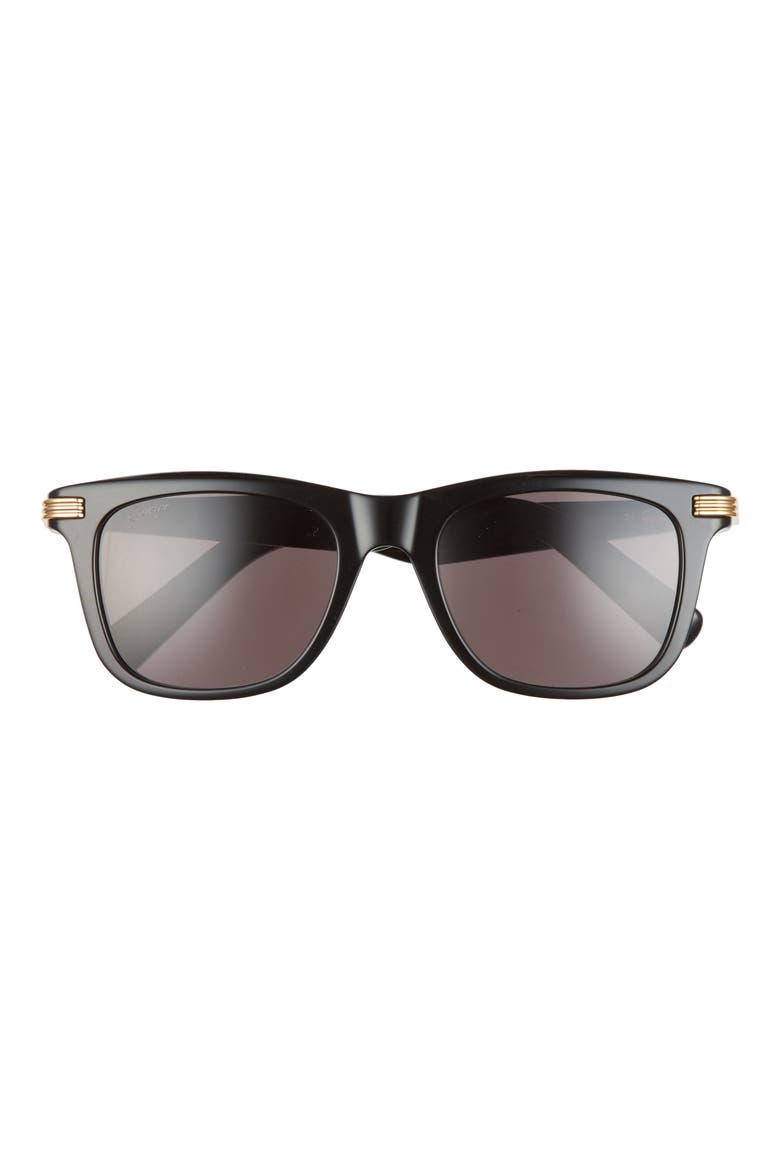 53mm Square Sunglasses, Main, color, BLACK