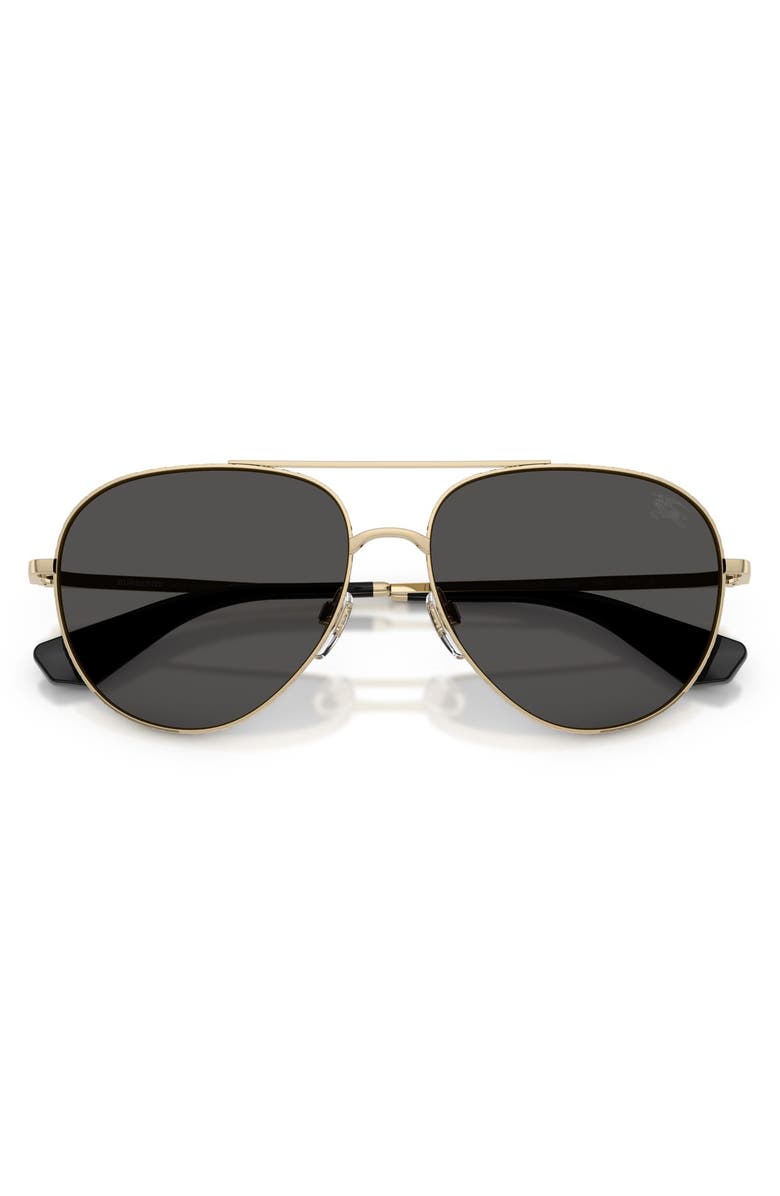 Burberry 59mm Pilot Sunglasses, Alternate, color, Light Gold / Dark Grey