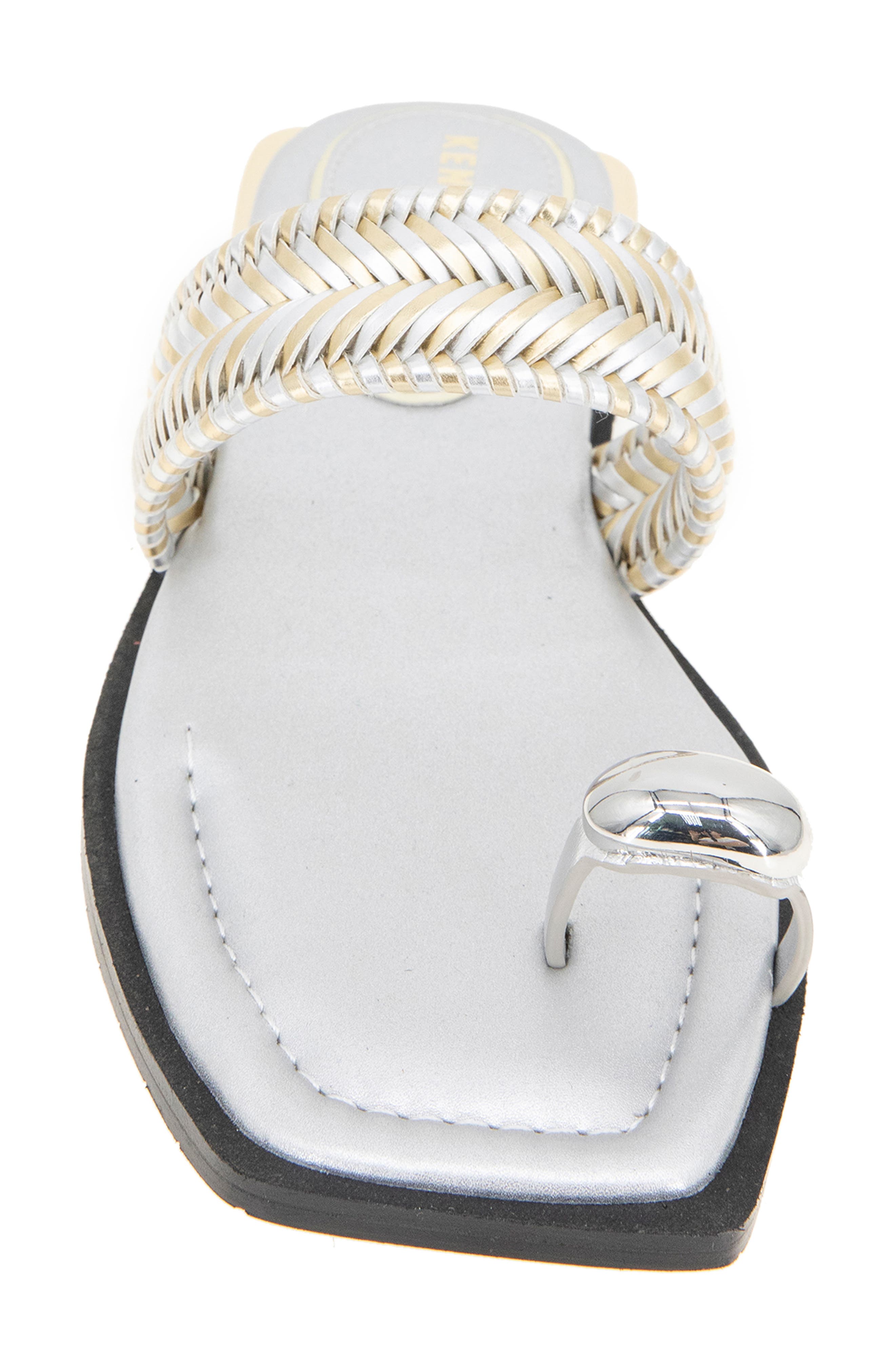 Andarna Toe Loop Slide Sandal, Alternate, color, SILVER GOLD