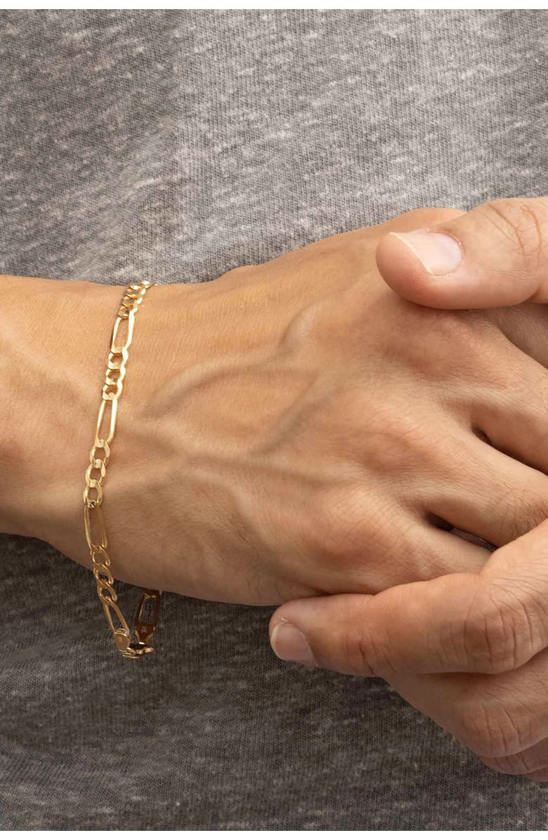 Oradina 14K Yellow Gold Florentine Figaro Bold Bracelet, Alternate, color, Yellow Gold
