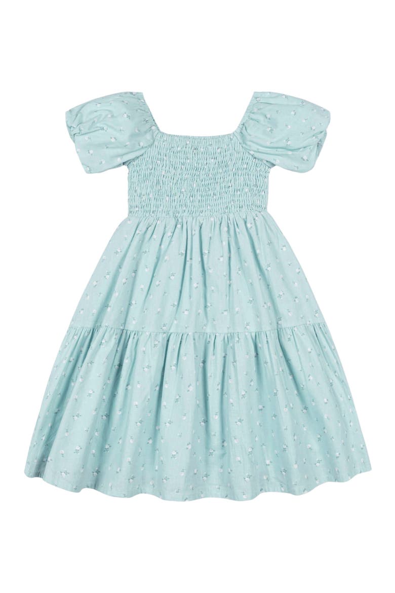 Girls' Smocked Bubble Sleeve Dress, Toddler, Alternate, color, Tea Room Floral