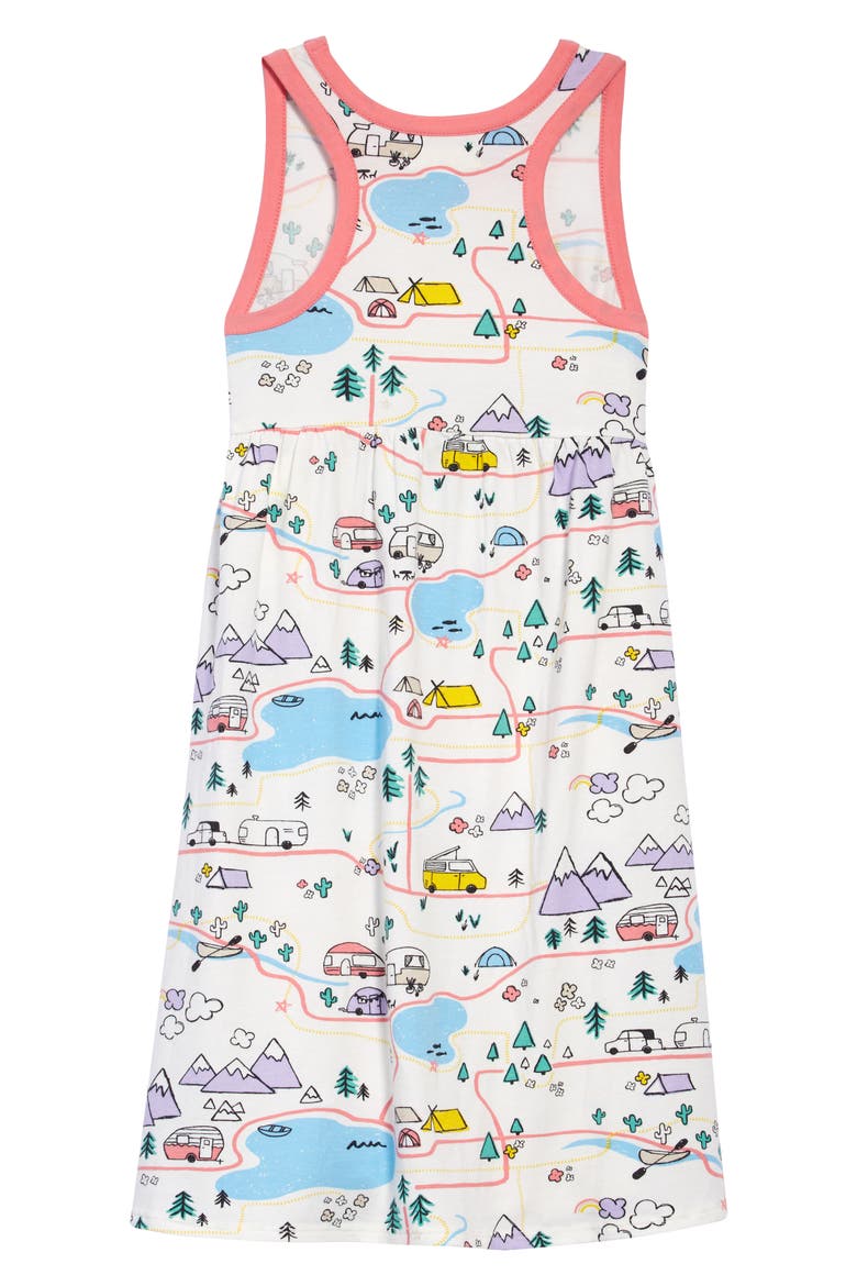 Racerback Tank Dress, Alternate, color, IVORY EGRET ROAD MAP