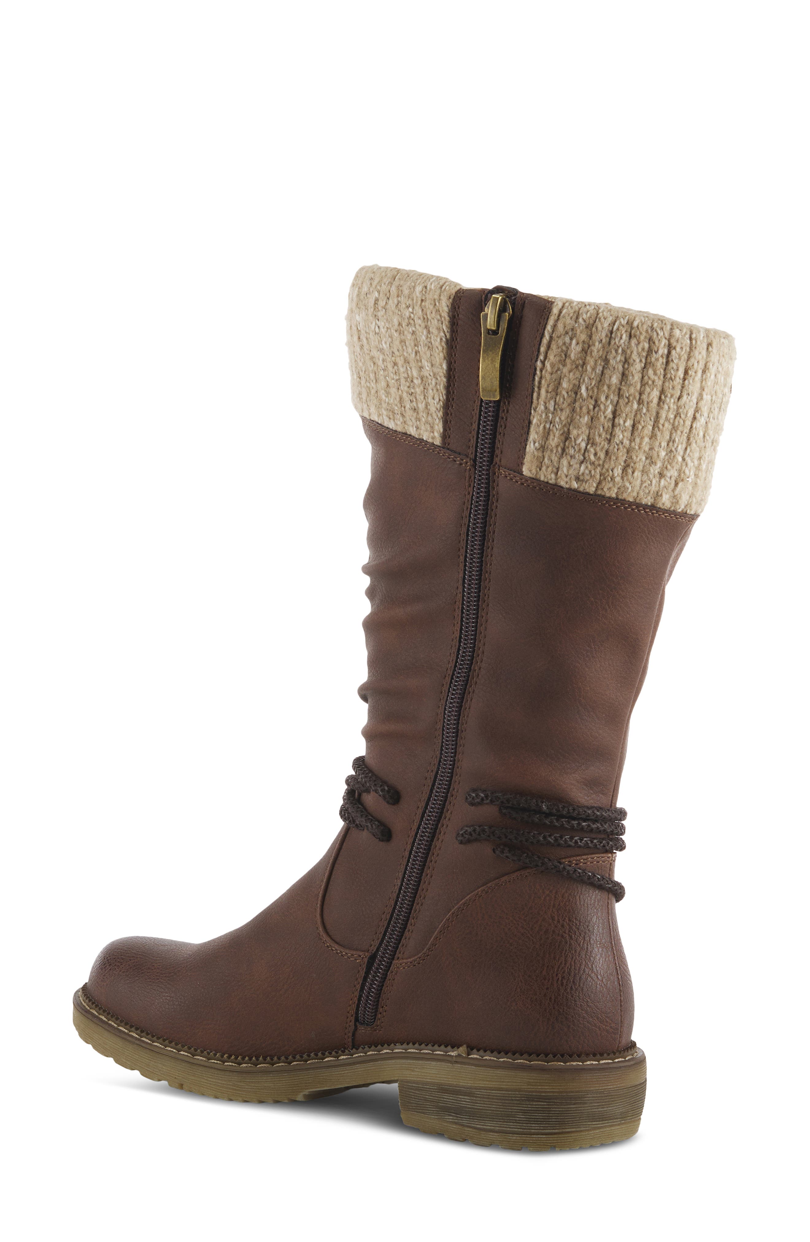 Spring Step Acaphine Water Resistant Faux Shearling Boot, Alternate, color, Brown