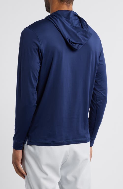 Johnnie-o Talon Prep-formance Long Sleeve Hooded T-shirt In Dark Navy