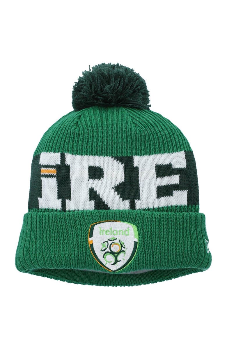 New Era Men's New Era Green Ireland National Team Essential Bob Cuffed Knit Hat, Main, color, 