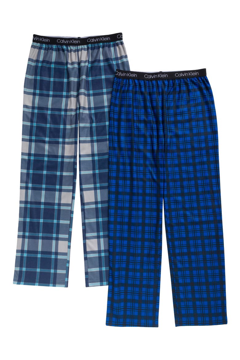 Kids' 2-Pack Sleep Pants, Main, color, BLACK CHECK PLAID/NAVY PLAID