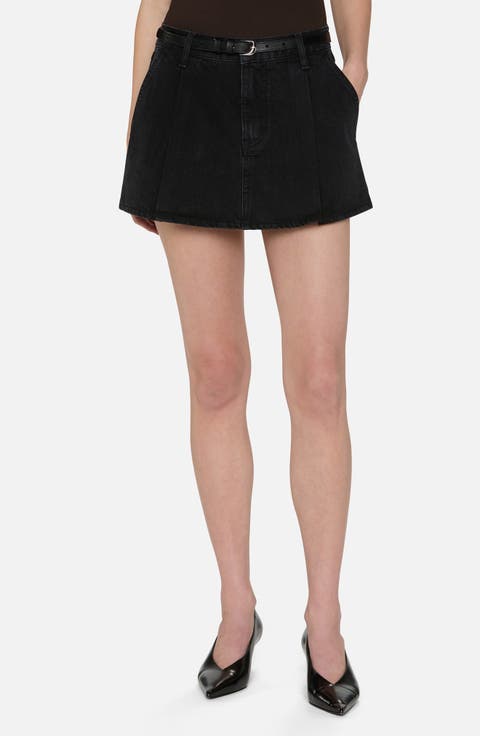 The Pleated Denim Miniskirt (Axiom)