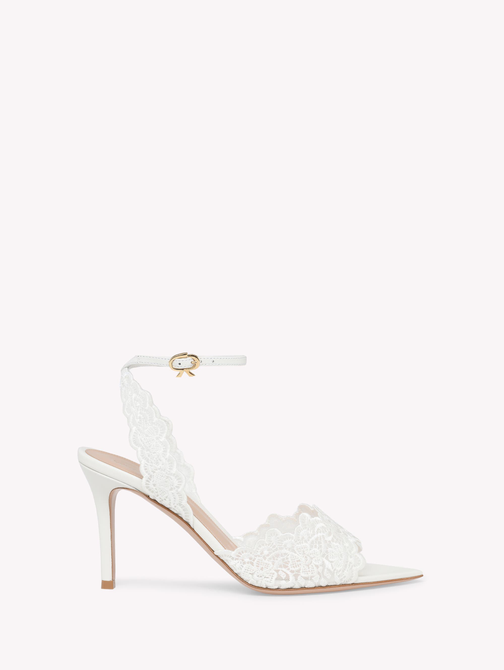 Gianvito Rossi Yvonne Sandal, Main, color, White Textile