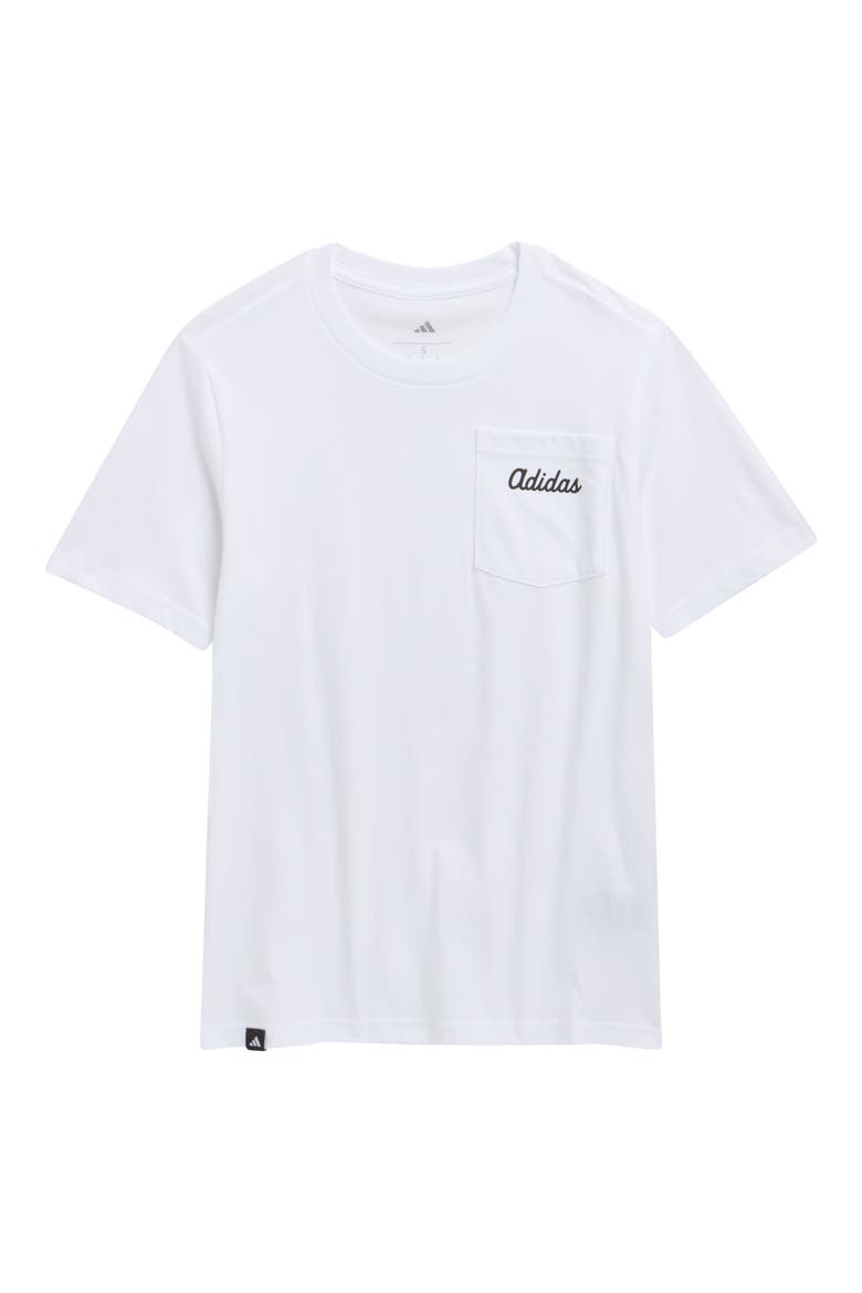 Kids' Logo Pocket T-Shirt, Main, color, WHITE