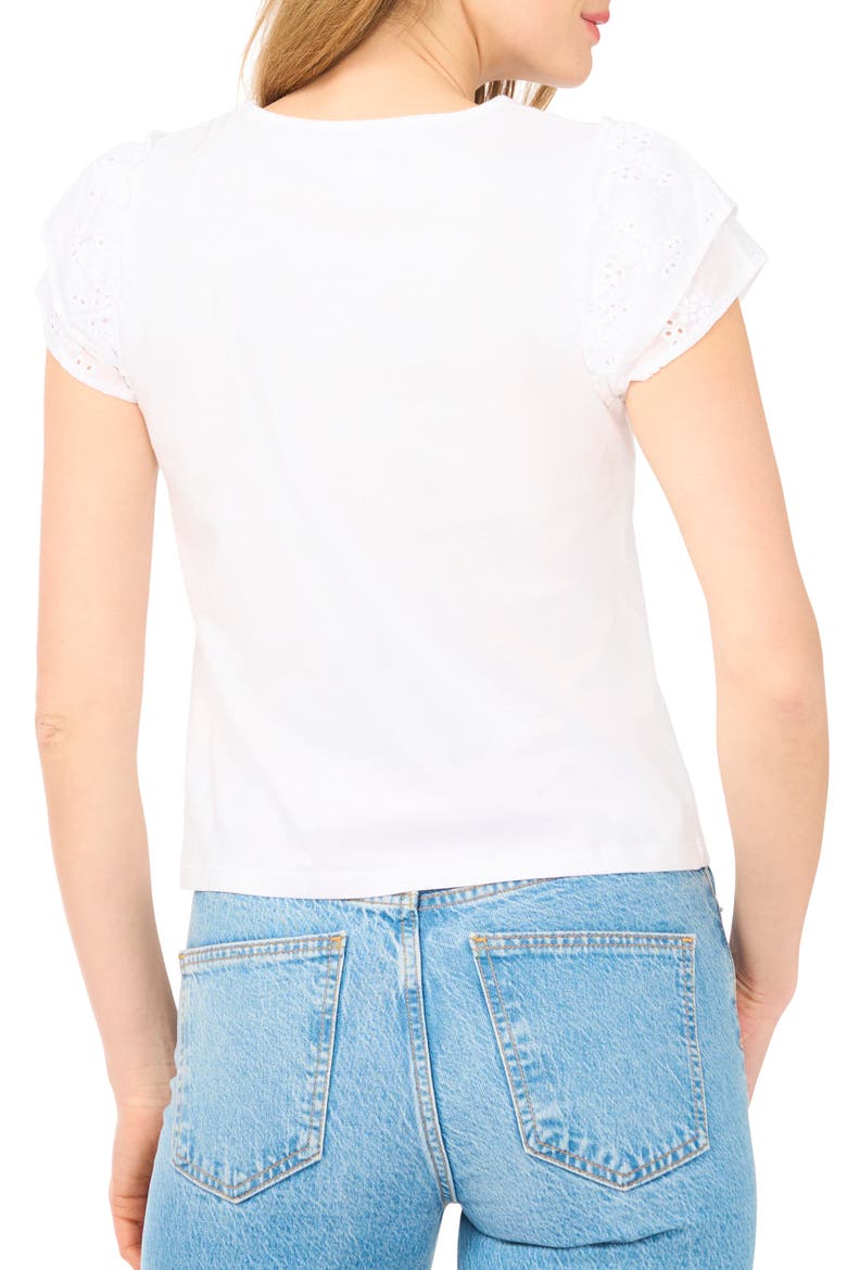 Double Ruffle Sleeve Top, Alternate, color, ULTRA WHITE