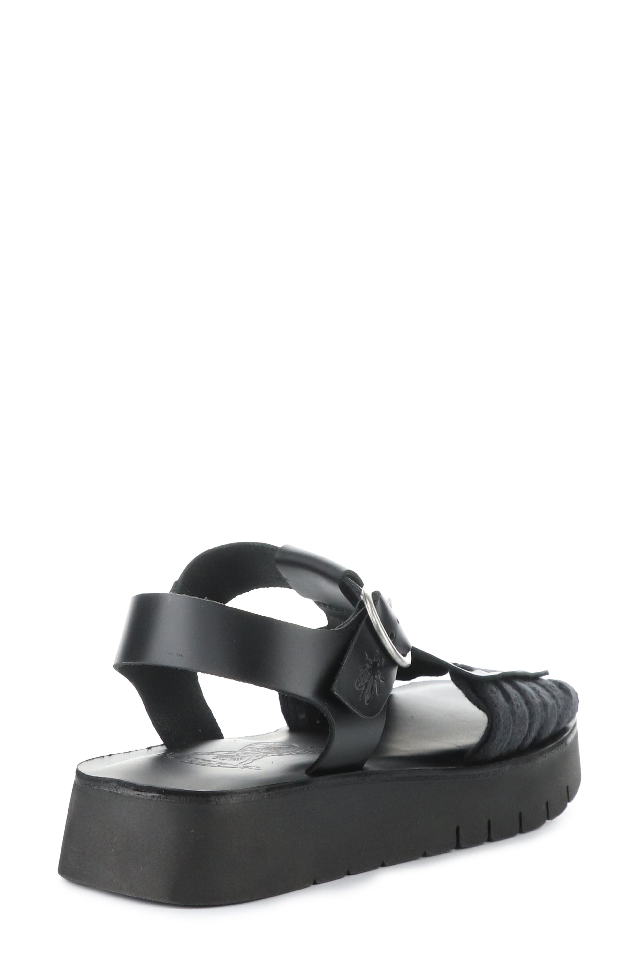 Fly London Platform Sandal, Alternate, color, Black Bridle