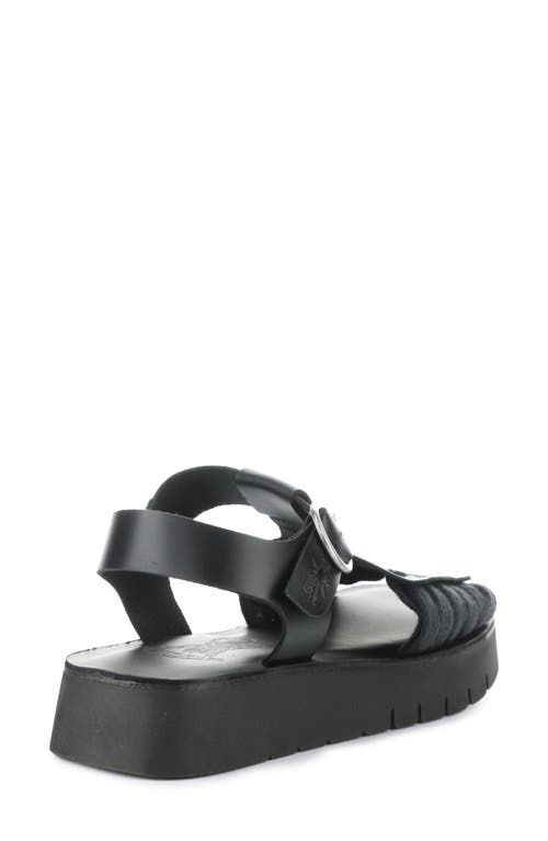 Fly London Platform Sandal In Black