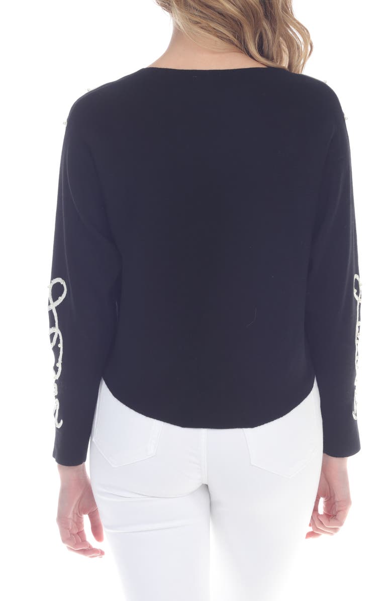 RAIN AND ROSE Faux Pearl Embellished Knit Top, Alternate, color, 