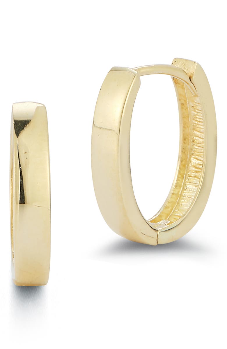 Ember Fine Jewelry Oval Huggie Hoop Earrings, Main, color, Gold