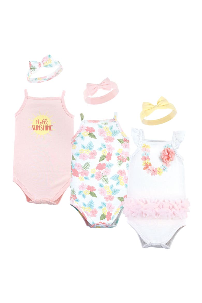 Sleeveless Bodysuit and Headband Set, Main, color, Hawaiian