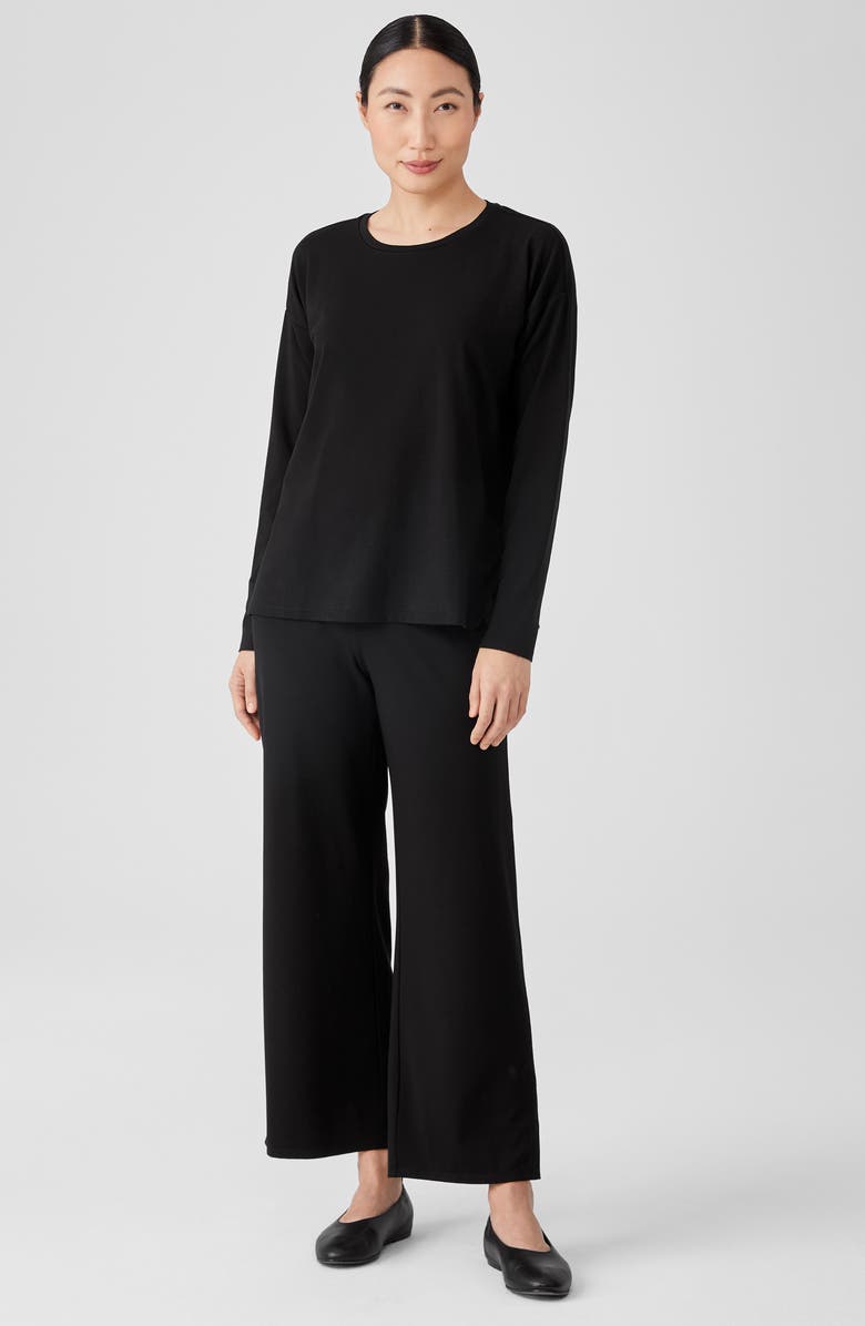 Eileen Fisher Stretch Jersey Top, Alternate, color, Black