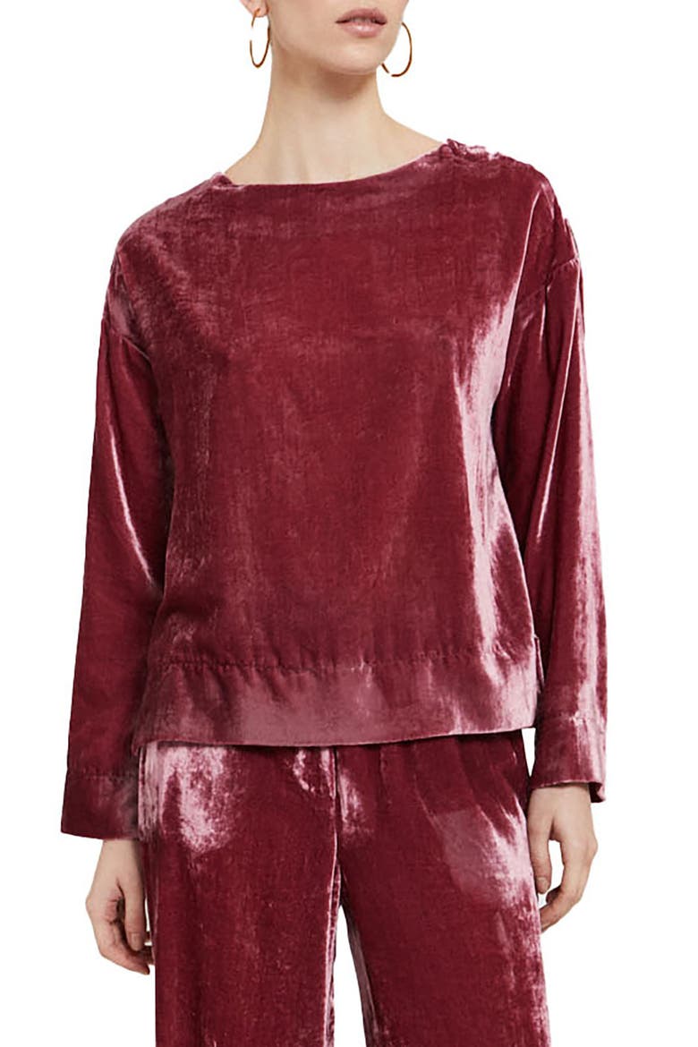 Soft Velvet Blouse, Main, color, Pink