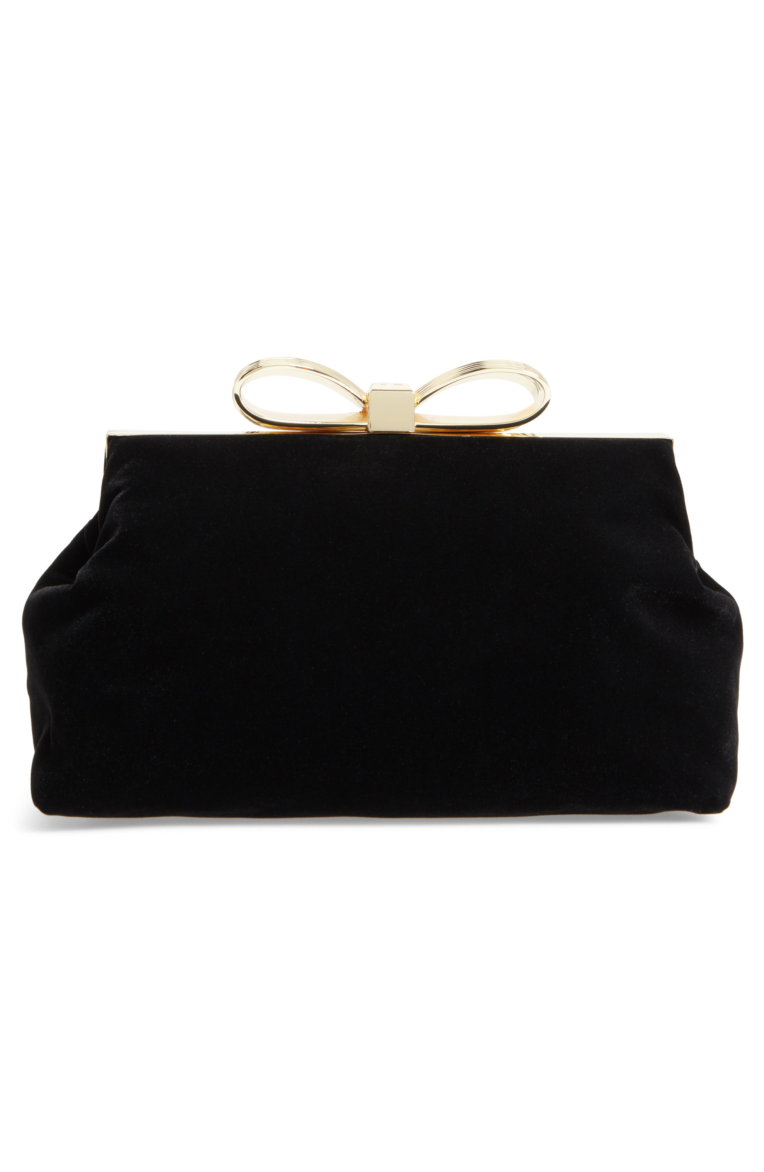 Ted Baker London Cena Bow Velvet Clutch, Alternate, color, 