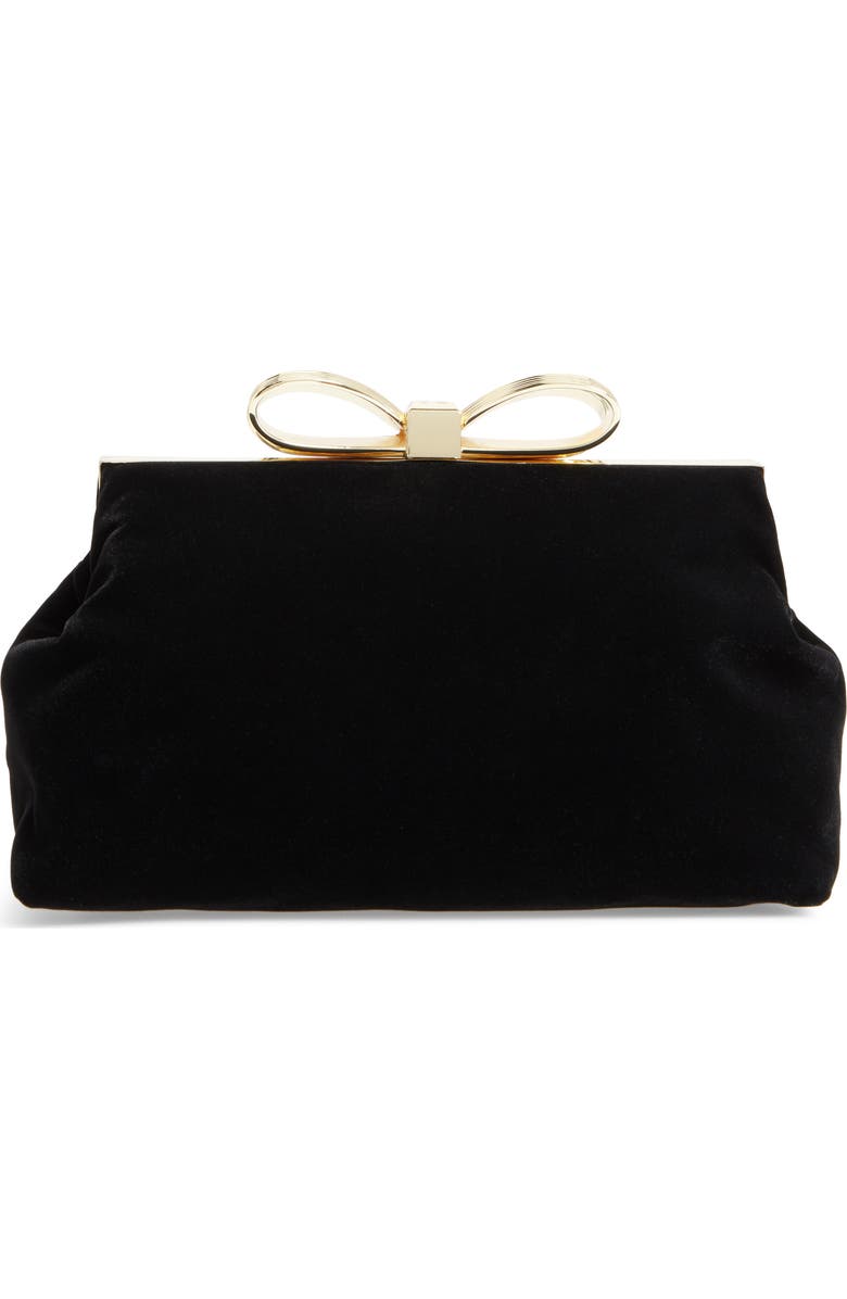 Ted Baker London Cena Bow Velvet Clutch, Alternate, color,