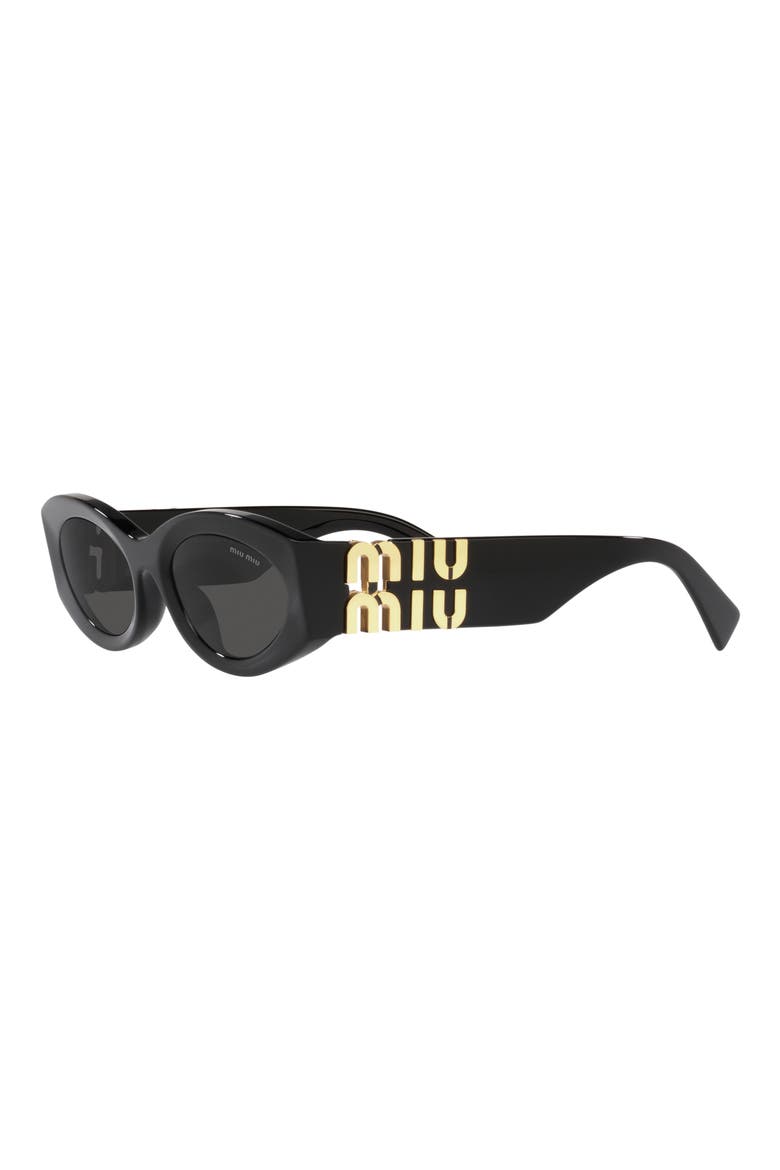 54mm Rectangular Sunglasses, Alternate, color, BLACK