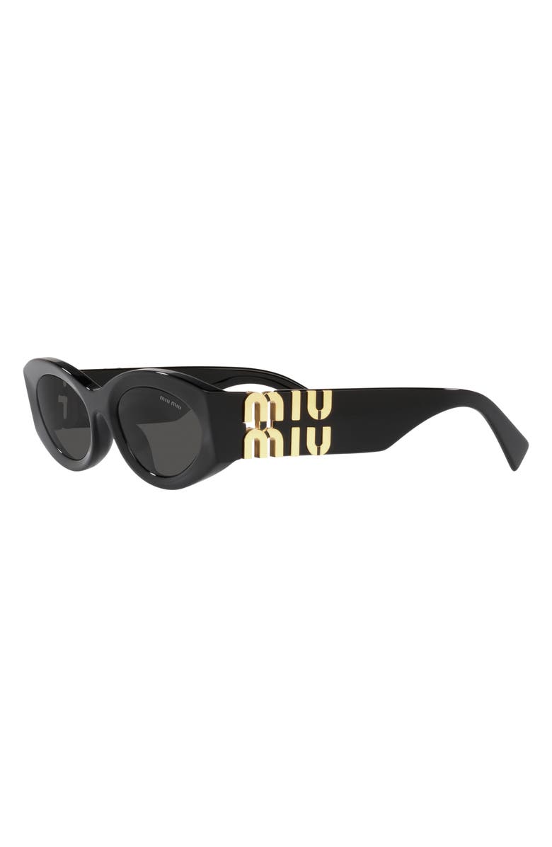 Miu Miu 54mm Rectangular Sunglasses, Alternate, color, Black