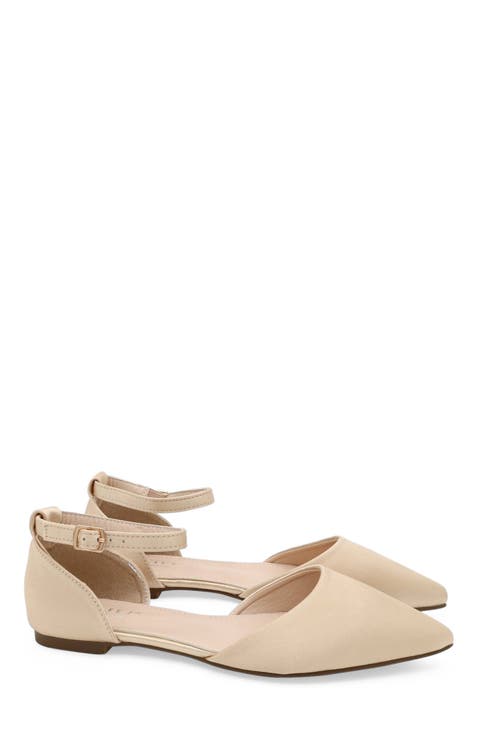 Bella Satin Pointed Toe Flats