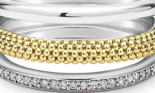 Lagos Caviar Lux Pavé Diamond Ring In Two-tone