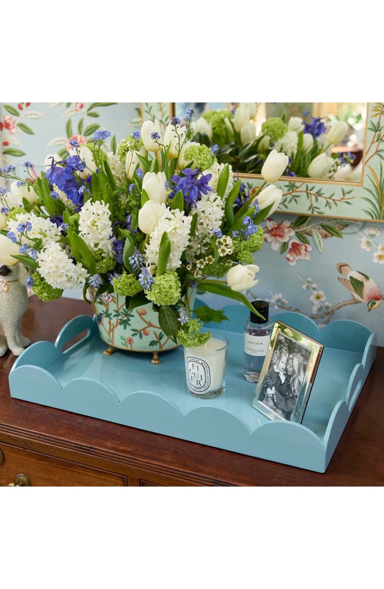 Mrs. Alice Green Chinoiserie Tole Planter, Alternate, color, Green