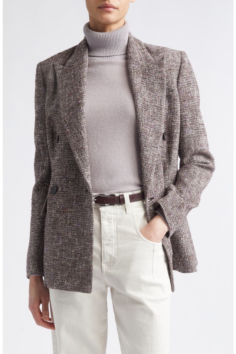 Double Breasted Wool Blend Jacket, Main, color, 177 AMETHYST