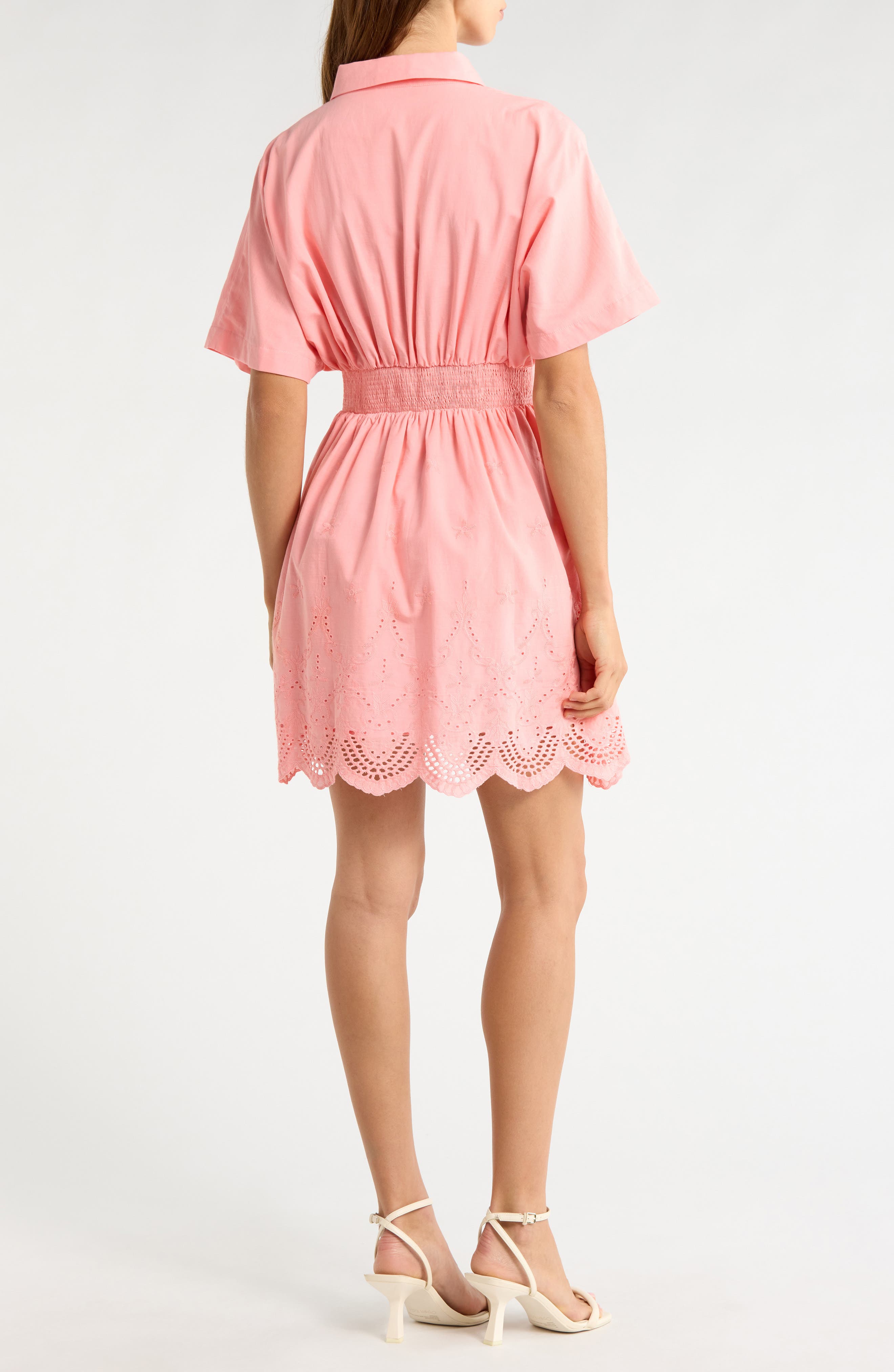 Sammie Pleated Eyelet Cotton Minidress - image 4