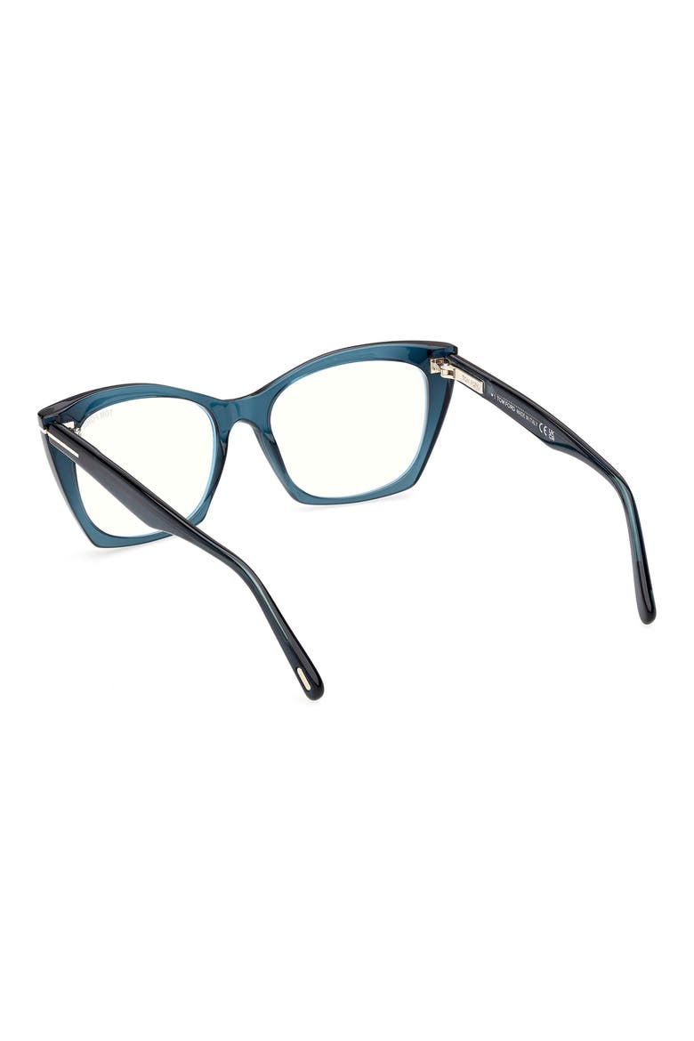 54mm Cat Eye Blue Light Blocking Glasses, Alternate, color, SHINY TURQUOISE BLUE BLOCK LE