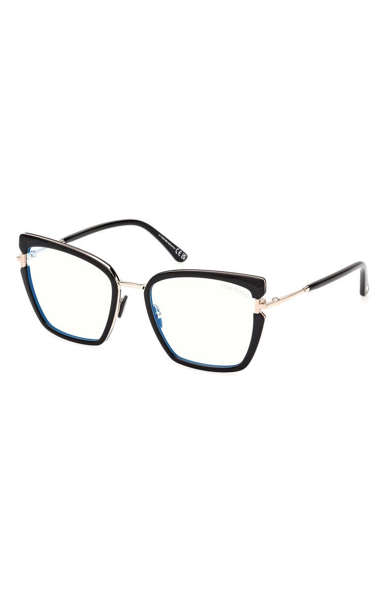 TOM FORD 54mm Butterfly Blue Light Blocking Optical Glasses, Alternate, color,