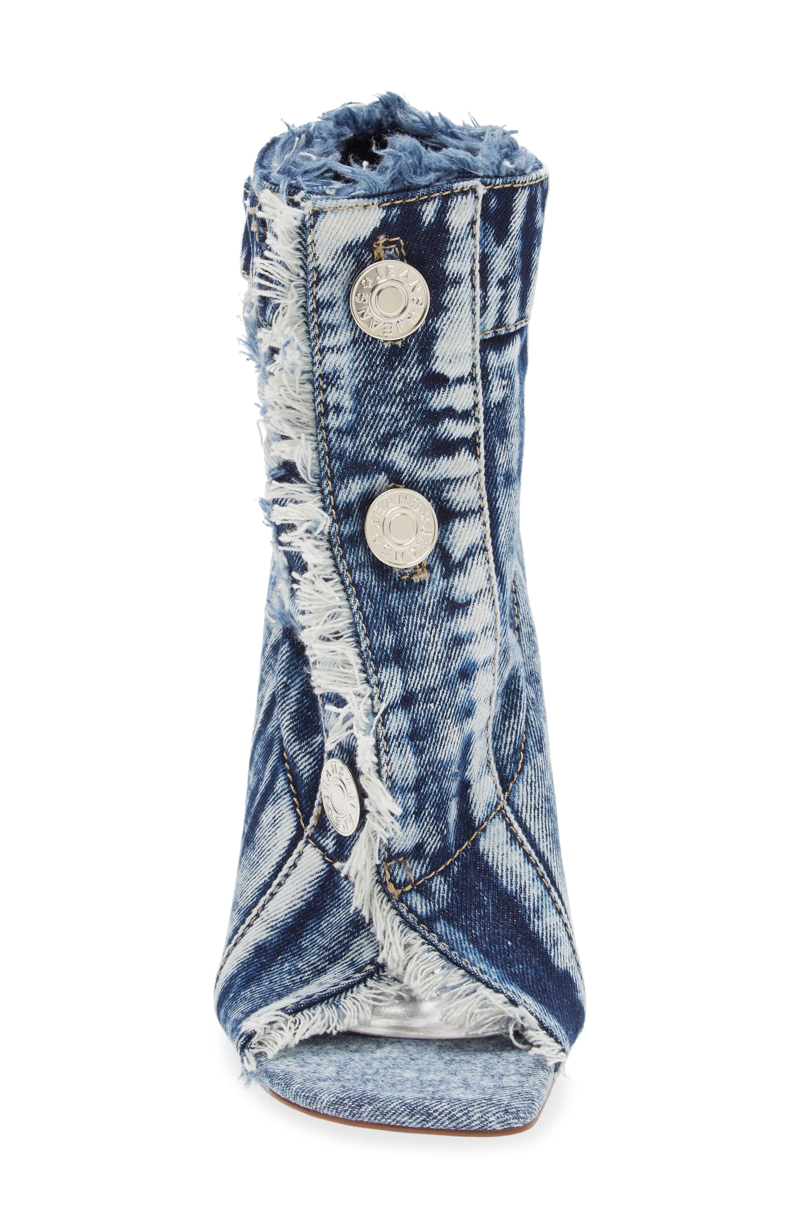 AZALEA WANG Tandy Open Toe Bootie, Alternate, color, Denim