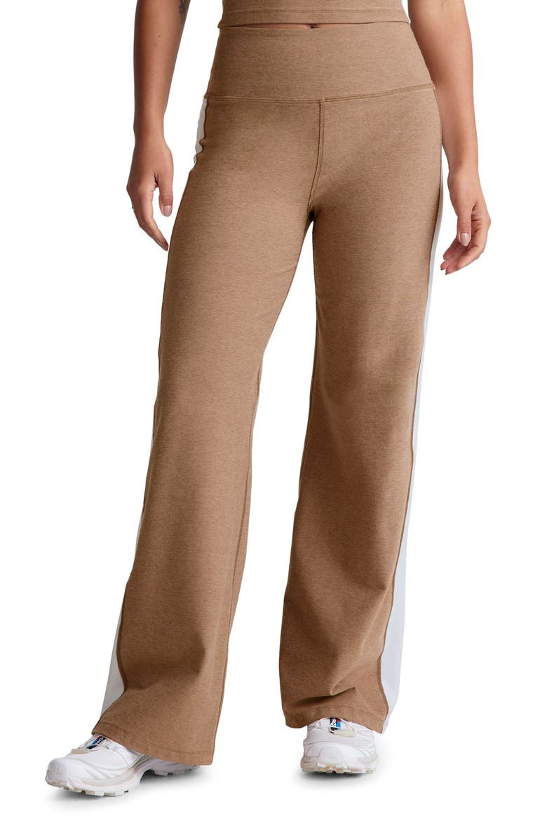 Spacedye Line Up High Waist Wide Leg Pants, Main, color, DESERT SAND/ CLOUD WHITE