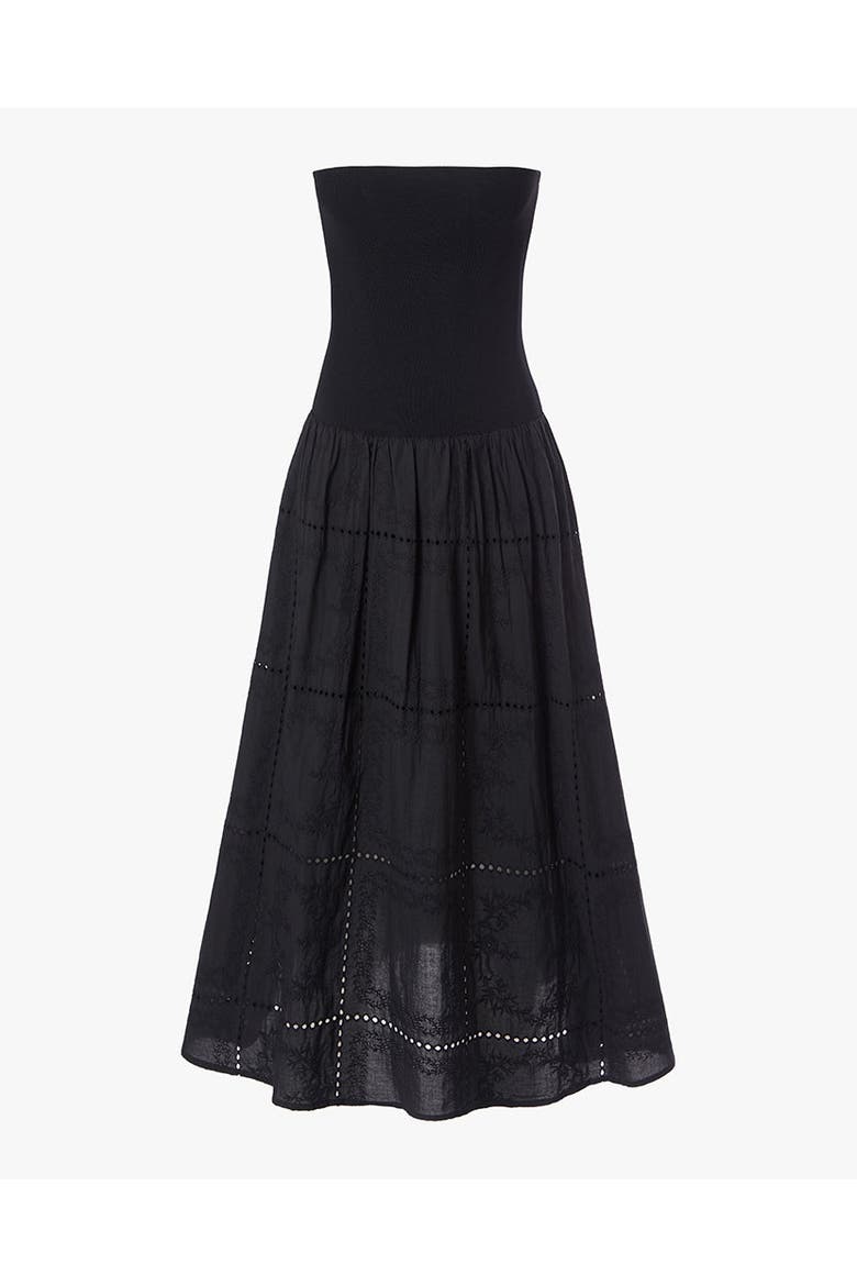 Ribbed Cotton Midi Dress, Alternate, color, BLACK MULTI