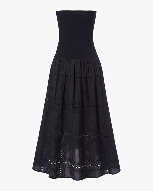 Weworewhat Ribbed Cotton Midi Dress In Black